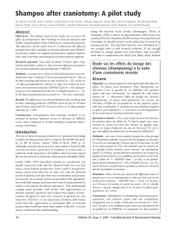 Shampoo after craniotomy: A pilot study
