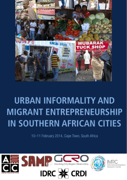 urban informality and migrant entrepreneurship in southern african
