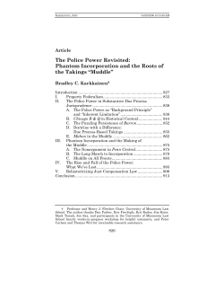 The Police Power Revisited: Phantom Incorporation and the Roots