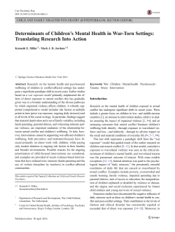 Determinants of Children`s Mental Health in War