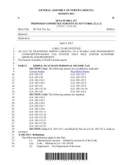 NC Fair Tax Act - North Carolina General Assembly