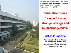 Generalized mass formula for non- strange, strange and multi