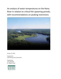 An analysis of water temperatures on the Rainy River in relation to