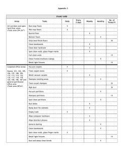 Appendix 3 EVANS YARD Areas Tasks Daily Every 2 days Weekly