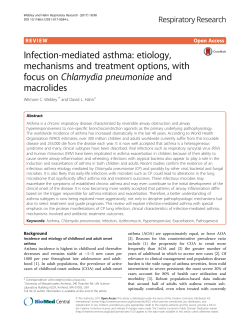 Infection-mediated asthma: etiology, mechanisms and treatment