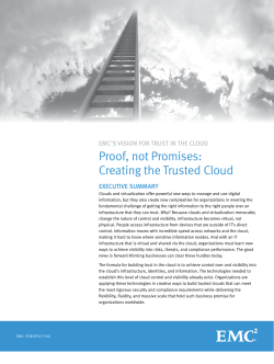 Proof, not Promises: Creating the Trusted Cloud white paper EMC