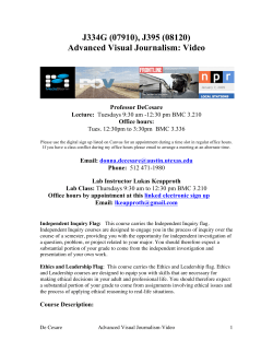 Advanced Visual Journalism: Video - UT Direct