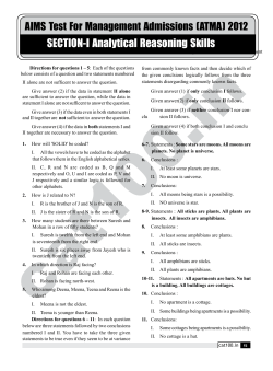 SECTION-I Analytical Reasoning Skillsstatements and