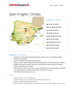 Spain 9 nights / 10 days