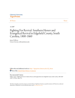 Fighting For Revival: Southern Honor and Evangelical