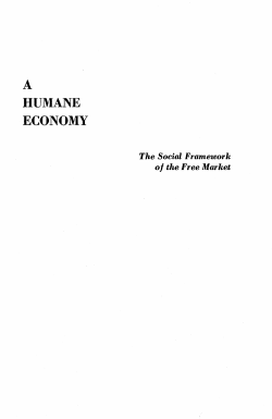 A Humane Economy - Swiss Mises Institute