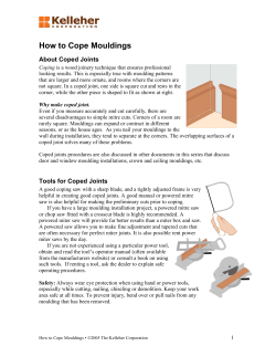 How to Cope Mouldings - Kelleher Corporation