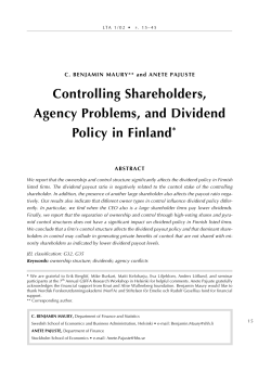 Controlling Shareholders, Agency Problems, and Dividend Policy in