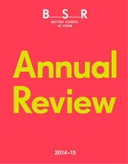 Annual Review 2014-15 - The British School at Rome