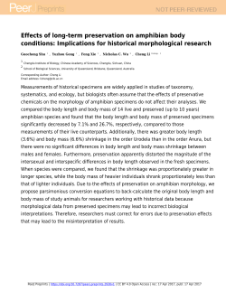Effects of long-term preservation on amphibian body
