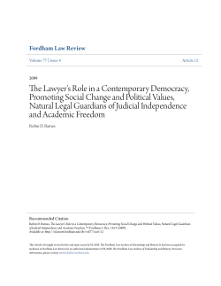 The Lawyer`s Role in a Contemporary Democracy, Promoting Social