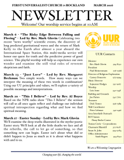 March newsletter - First Universalist Church in Rockland