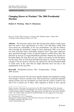 Changing Horses in Wartime? The 2004 Presidential Election