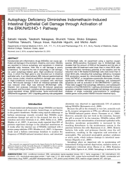 Autophagy Deficiency Diminishes Indomethacin