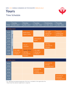 Time Schedule - wpa congress 2017