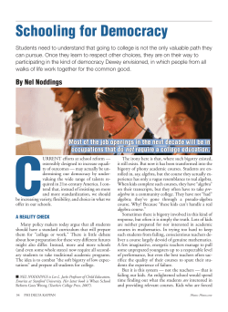 Schooling for Democracy