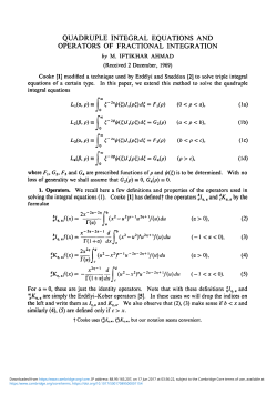 Quadruple integral equations and operators of