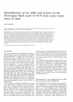 Quantification of net uplift and eros1on on the Norwegian Shelf