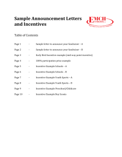 Sample Announcement Letters and Incentives