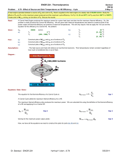 ENGR 224 - Thermodynamics Dr. Baratuci