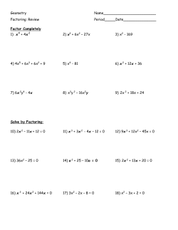 Factoring Review