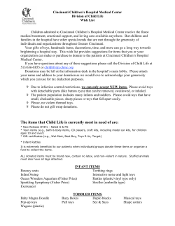 Child Life Wish List