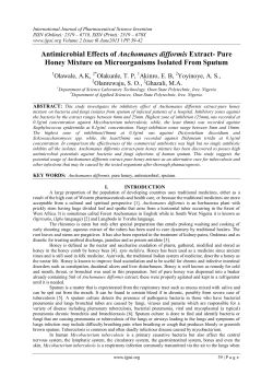 Antimicrobial Effects of Anchomanes difformis Extract