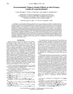 Environmental Tobacco Smoke Effects on the Primary Lipids of Lung