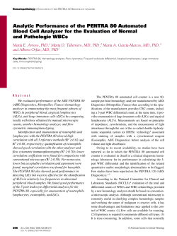 Analytic Performance of the PENTRA 80 Automated Blood Cell