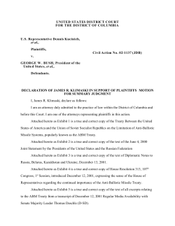 Klimaski Affidavit in Support of Motion for Summary Judgment