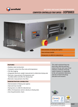 COMPUTER CONTROLLED TRAY DRYER &ndash; UOP8MKII