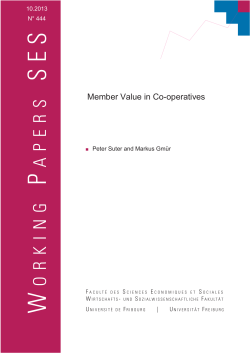 Member Value in Co-operatives