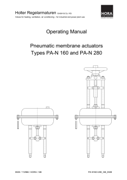 HORA Holter Regelarmaturen - PA-N160_PA-N280_PA540