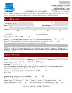 Personal Information Employment Desired