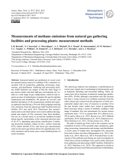 Measurements of methane emissions from natural gas gathering