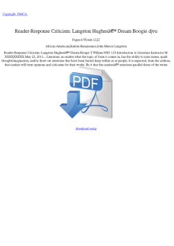 Reader-Response Criticism: Langston Hughes` Dream Boogie