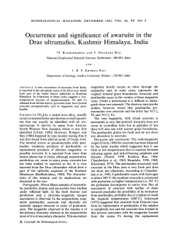 Occurrence and significance Dras ultramafics, Kashmir of awaruite