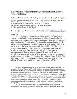 Experimental evidence that the gravitational constant varies