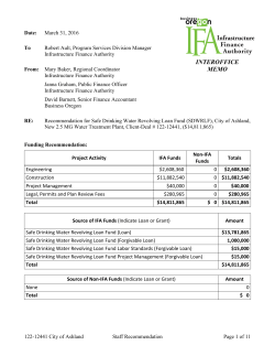 INTEROFFICE MEMO - Infrastructure Finance