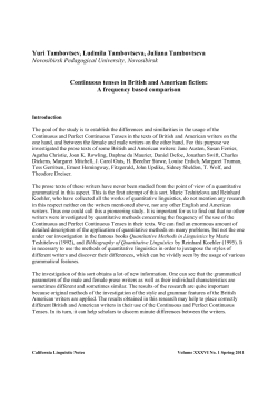 Continuous tenses in British and American fiction