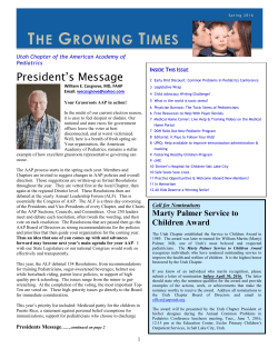 THE GROWING TIMES - AAP Utah Chapter