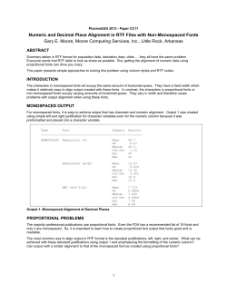 Numeric and Decimal Place Alignment in RTF Files