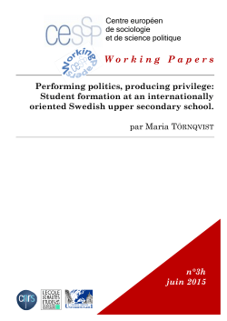 Performing politics, producing privilege