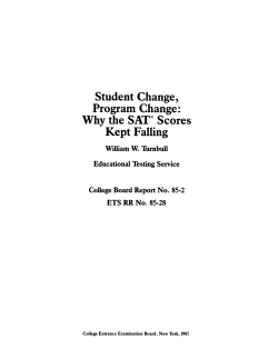 Student Change, Program Change: Why the SAT Scores Kept Falling