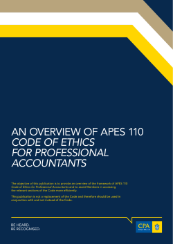 an overview of apes 110 code of ethics for professional accountants